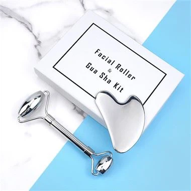 চোখের ঘাড় অ্যান্টি-এজিং ফেসিয়াল ম্যাসেজের জন্য স্টেইনলেস স্টিল মেটাল ফেস রোলার